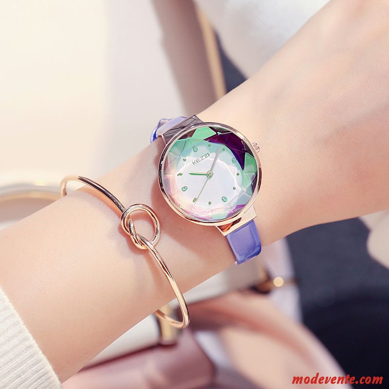 Montre Femme Étanche Mode Tendance Simple Le Nouveau Montre À Bracelet Bleu