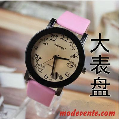 Montre Femme Étudiant Montre À Bracelet Homme Enfant Dessin Animé Frais Noir