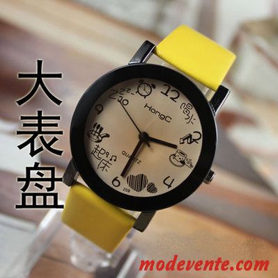 Montre Femme Étudiant Montre À Bracelet Homme Enfant Dessin Animé Frais Noir