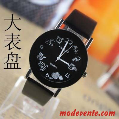 Montre Femme Étudiant Montre À Bracelet Homme Enfant Dessin Animé Frais Noir