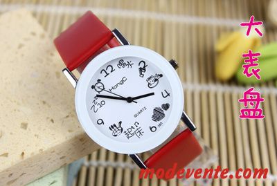 Montre Femme Étudiant Montre À Bracelet Homme Enfant Dessin Animé Frais Noir