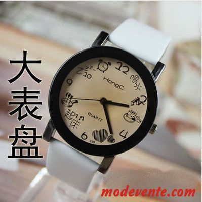 Montre Femme Étudiant Montre À Bracelet Homme Enfant Dessin Animé Frais Noir