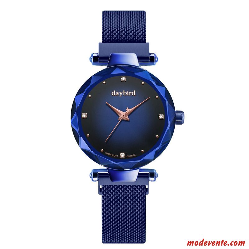 Montre Femme Étudiant Simple Étanche Ultra Ciel Étoilé Montre À Bracelet Bleu Marin