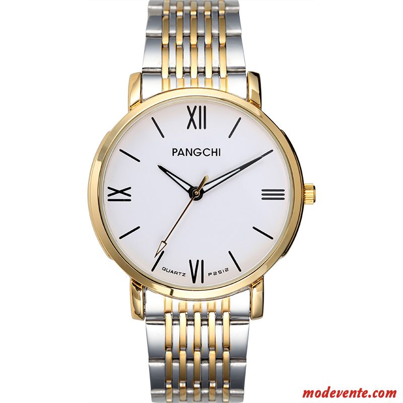 Montre Homme Amoureux Femme Le Nouveau Rétro Montre À Bracelet Étanche Or