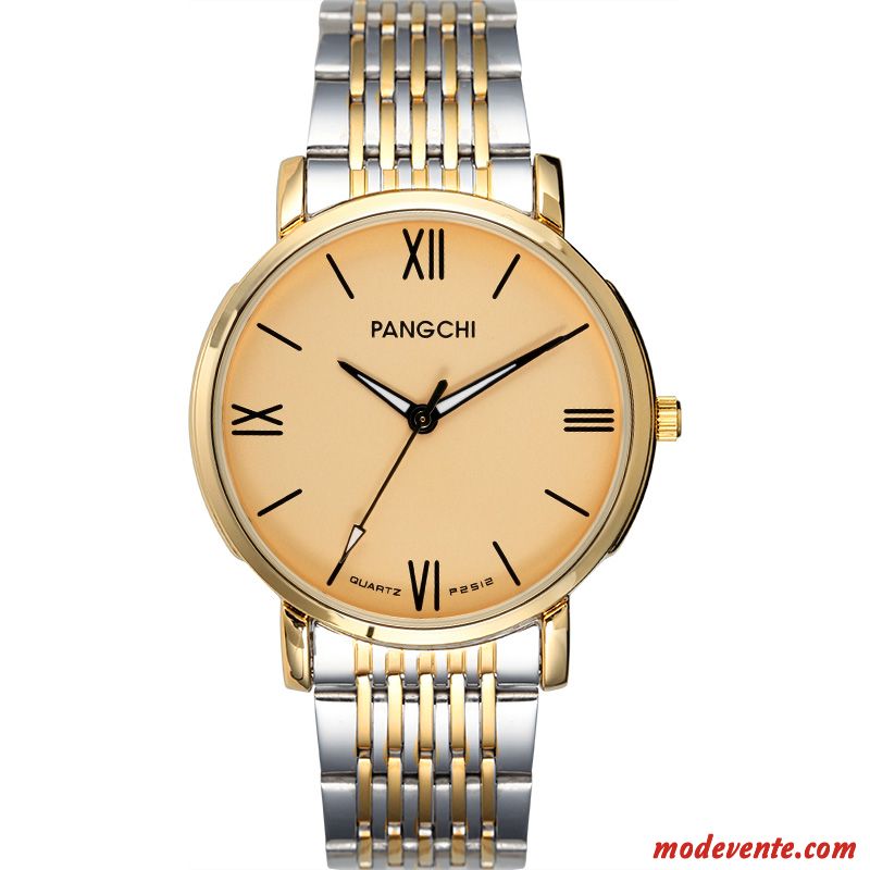 Montre Homme Amoureux Femme Le Nouveau Rétro Montre À Bracelet Étanche Or