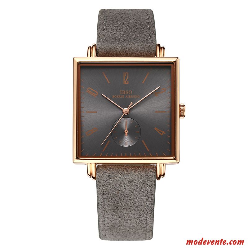 Montre Homme Amoureux Milieu Tendance Carré Montre À Bracelet Gros Noir