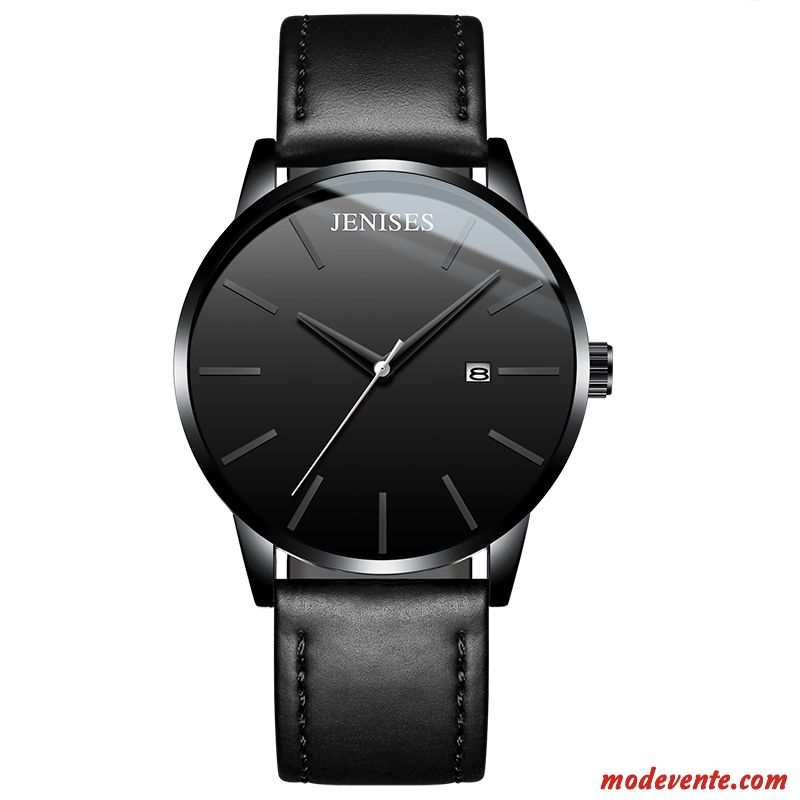 Montre Homme Gros Ceinture Montre À Quartz Loisir Personnalité Tendance Noir Rouge