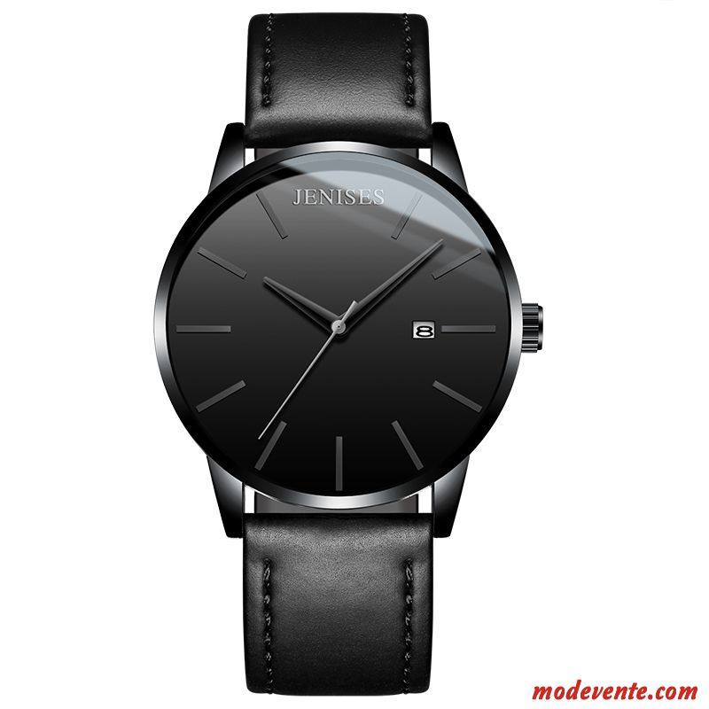 Montre Homme Gros Ceinture Montre À Quartz Loisir Personnalité Tendance Noir Rouge