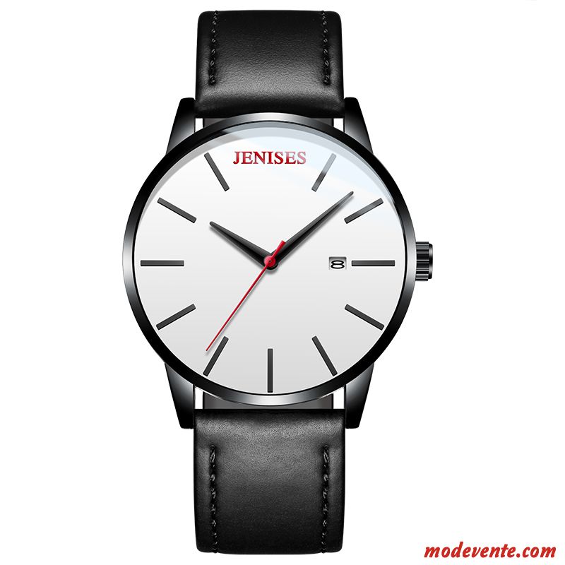 Montre Homme Gros Ceinture Montre À Quartz Loisir Personnalité Tendance Noir Rouge