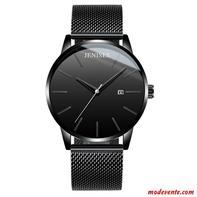 Montre Homme Gros Ceinture Montre À Quartz Loisir Personnalité Tendance Noir Rouge