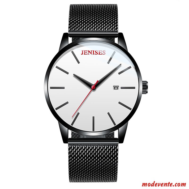 Montre Homme Gros Ceinture Montre À Quartz Loisir Personnalité Tendance Noir Rouge