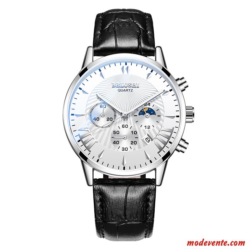 Montre Homme Le Nouveau Mode Étudiant Montre À Bracelet Montre À Quartz Authentique Noir Or