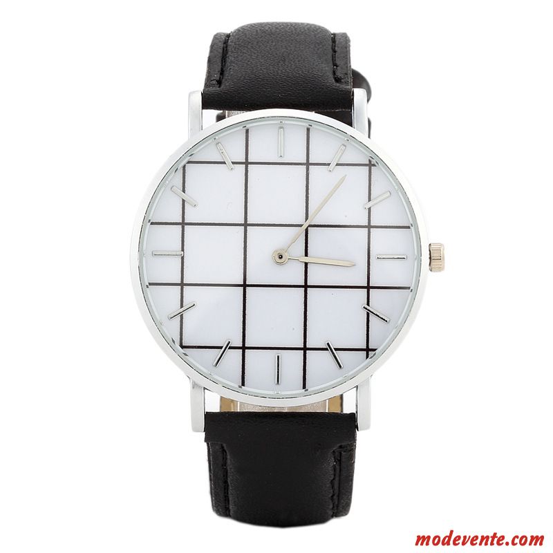 Montre Homme Le Nouveau Tendance Montre À Bracelet Montre À Quartz Ceinture Femme Noir Argent