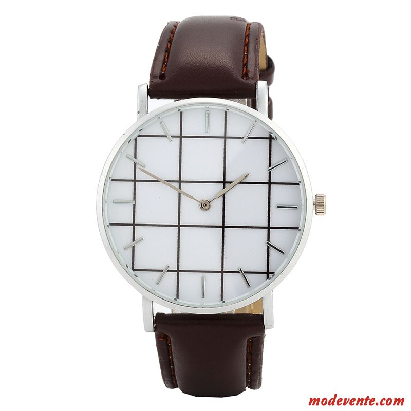 Montre Homme Le Nouveau Tendance Montre À Bracelet Montre À Quartz Ceinture Femme Noir Argent