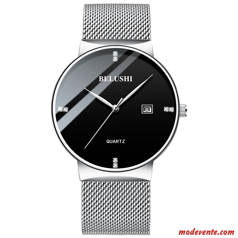 Montre Homme Le Nouveau Étudiant Étanche Tendance Automatique Montre À Bracelet Noir