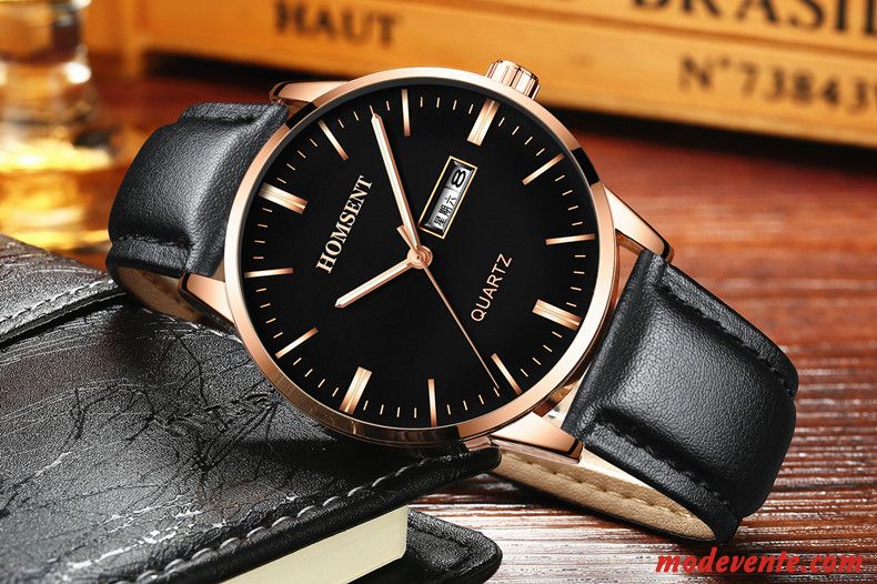 Montre Homme Montre Numérique Étanche Loisir Simple Montre À Bracelet Tendance Noir Or