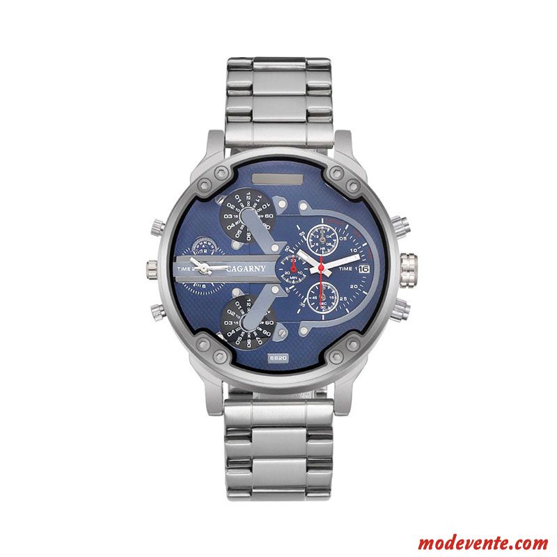 Montre Homme Montre À Bracelet Tendance Loisir Étanche Mode Gros Argent Gris