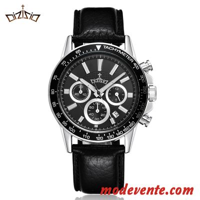 Montre Homme Montre À Bracelet Étanche Montre À Quartz Ceinture Sport Blanc