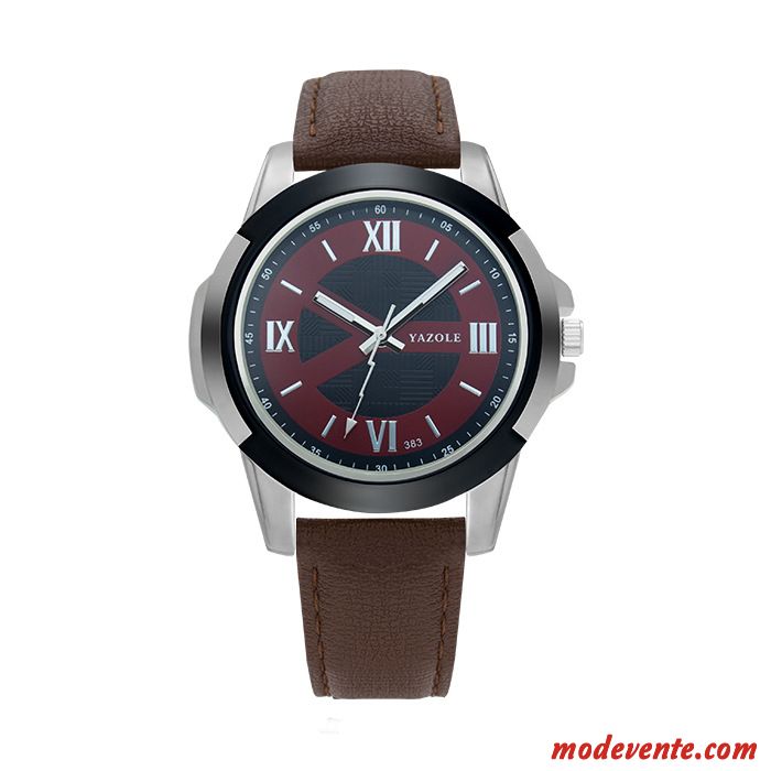 Montre Homme Original Montre À Quartz Marque Loisir Montre À Bracelet Mode Blanc Noir