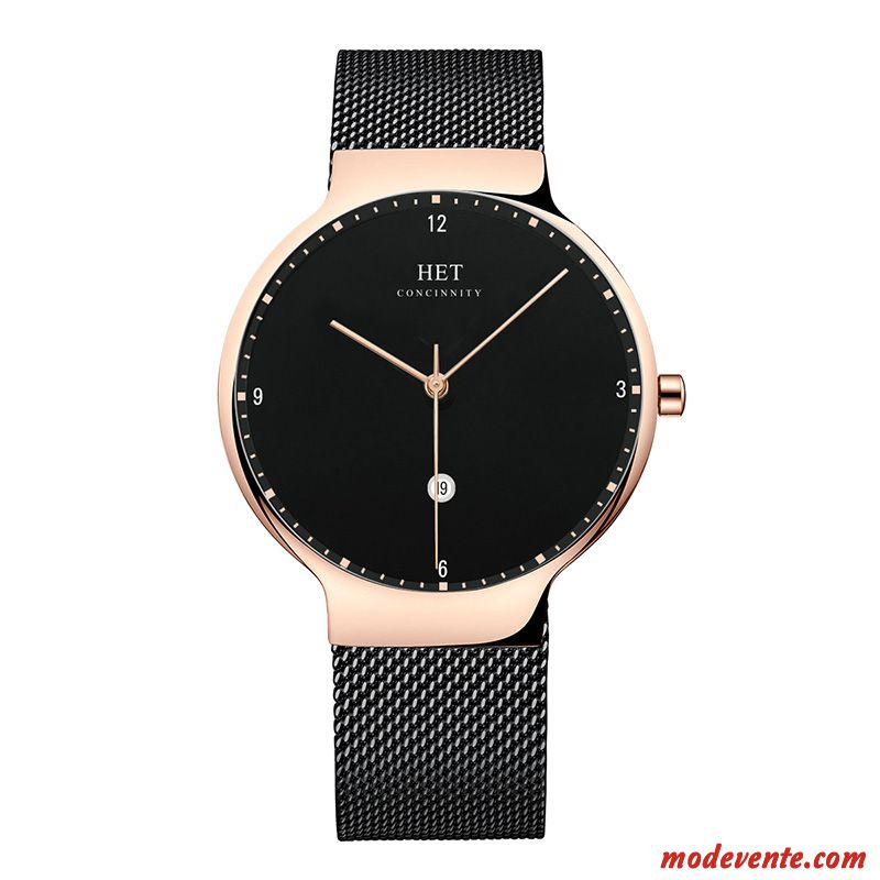 Montre Homme Réseau Ciel Étoilé Tendance Étanche Le Nouveau Montre À Bracelet Noir Rouge Or