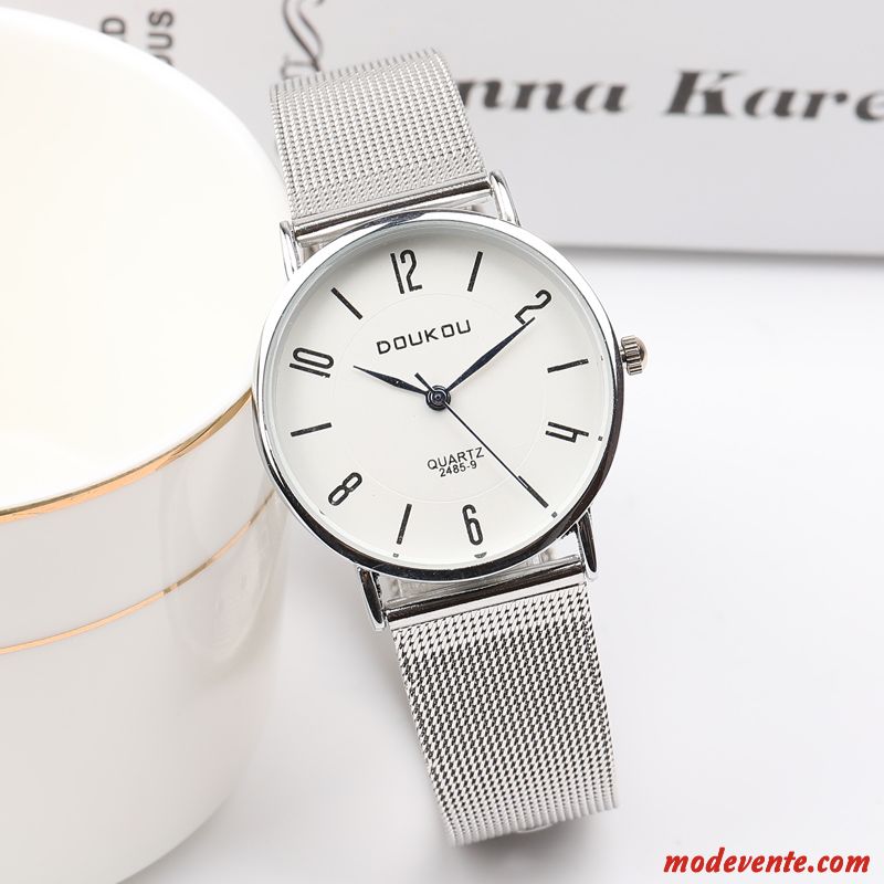 Montre Homme Rétro Gros Étudiant Montre À Bracelet Simple Tendance