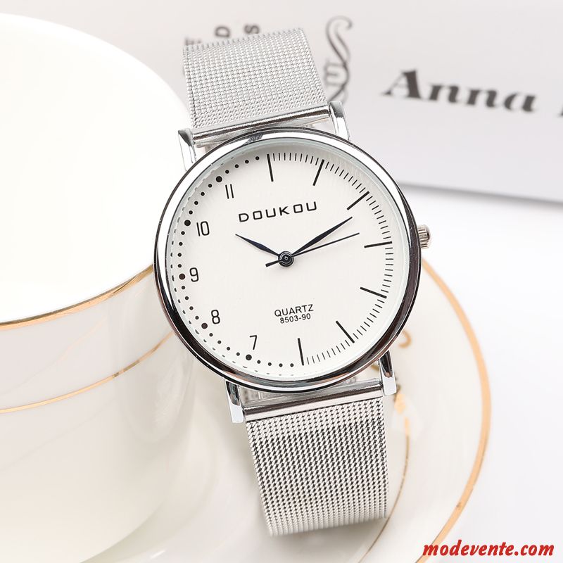 Montre Homme Rétro Gros Étudiant Montre À Bracelet Simple Tendance