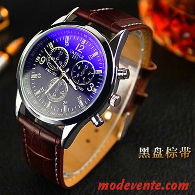 Montre Homme Simple Mode Loisir Ceinture Étanche Étudiant Bleu Noir