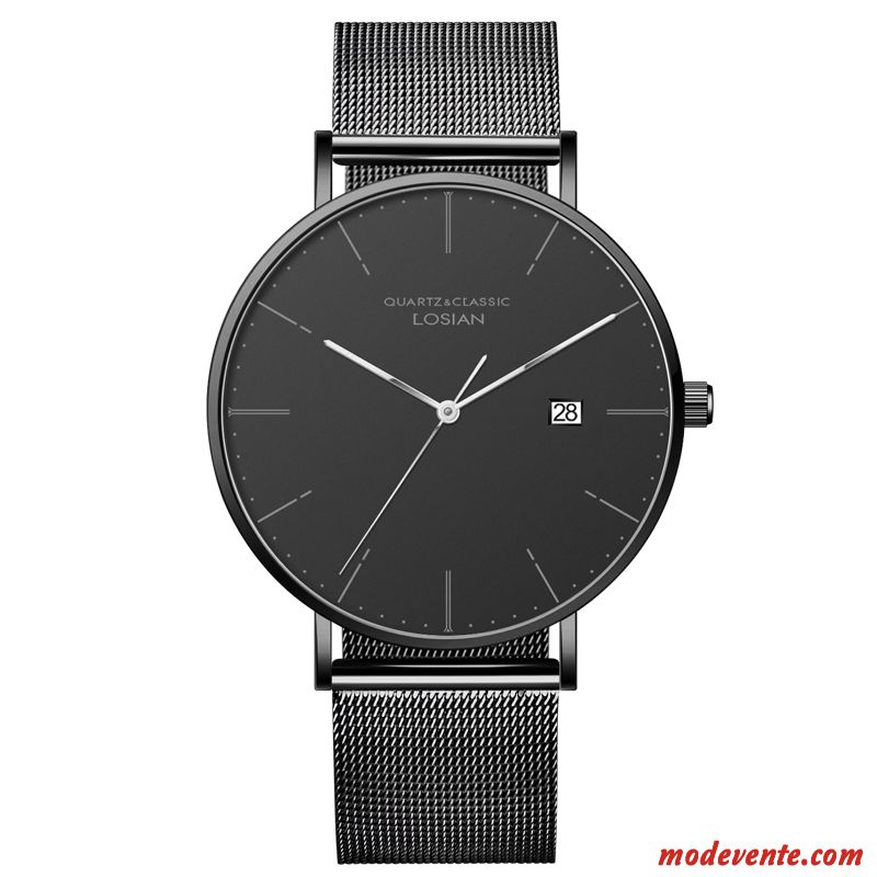 Montre Homme Tendance Authentique Le Nouveau Mode Loisir Étudiant Blanc Or