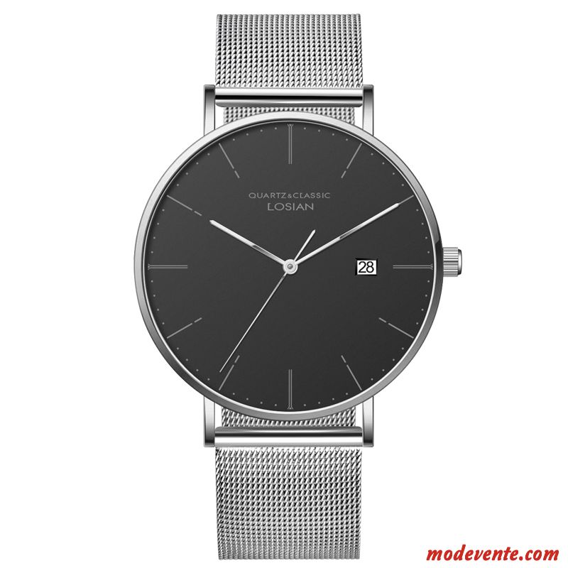 Montre Homme Tendance Authentique Le Nouveau Mode Loisir Étudiant Blanc Or