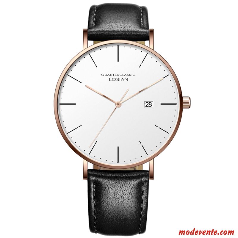 Montre Homme Tendance Authentique Le Nouveau Mode Loisir Étudiant Blanc Or