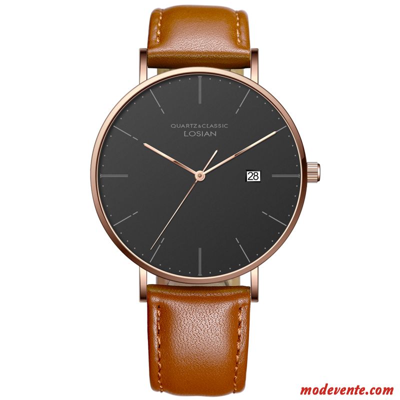 Montre Homme Tendance Authentique Le Nouveau Mode Loisir Étudiant Blanc Or