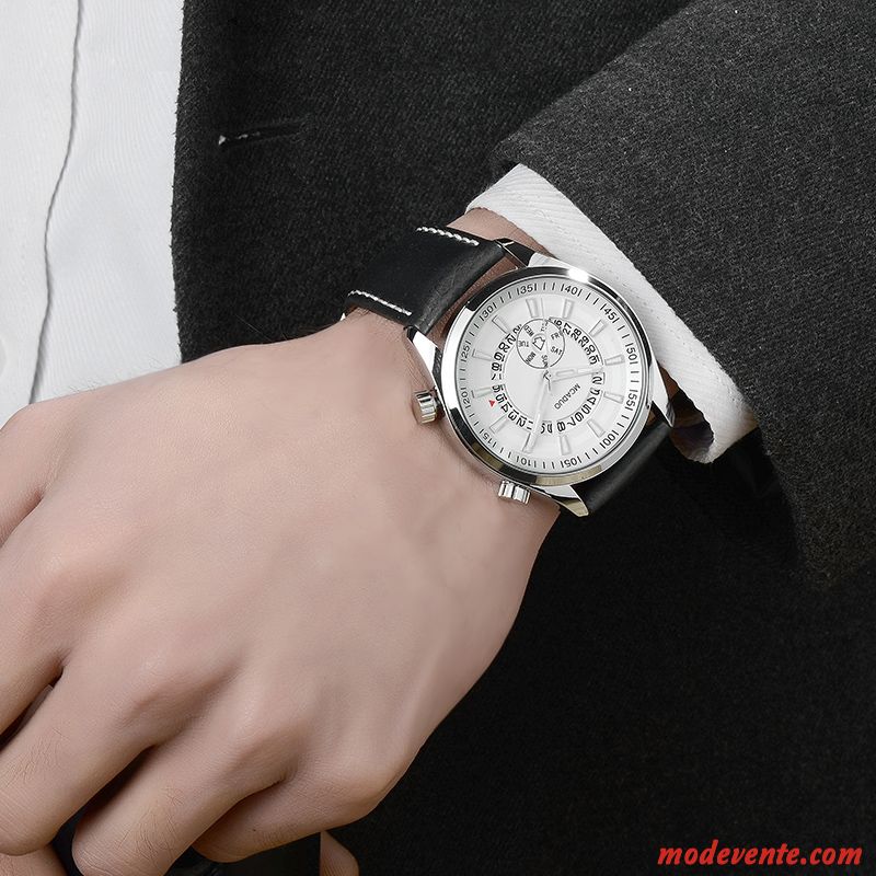 Montre Homme Tendance Créatif Étanche Petit Simple Atmosphère Blanc