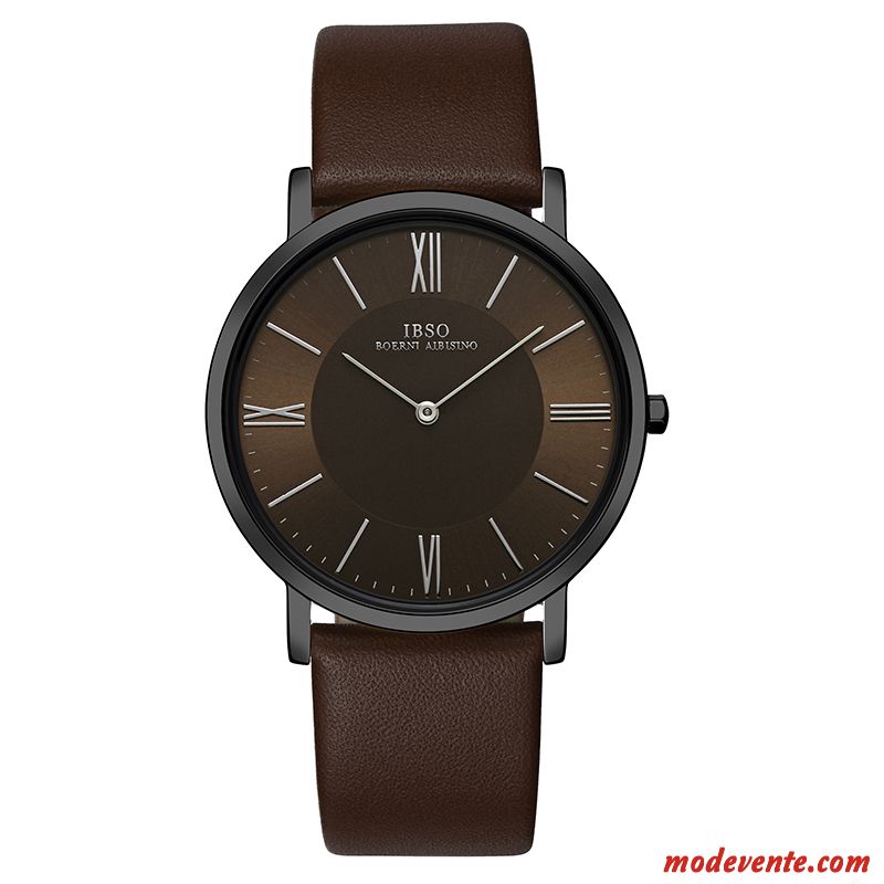 Montre Homme Tendance Mode Étudiant Simple Montre À Bracelet Personnalité Noir