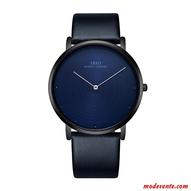 Montre Homme Tendance Mode Étudiant Simple Montre À Bracelet Personnalité Noir