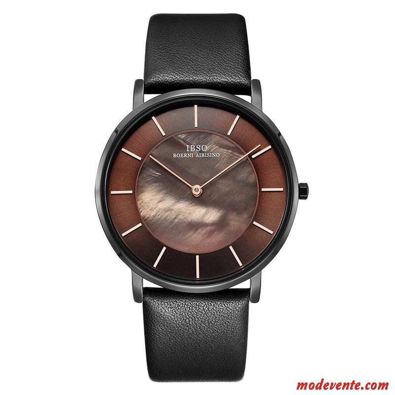 Montre Homme Tendance Mode Étudiant Simple Montre À Bracelet Personnalité Noir