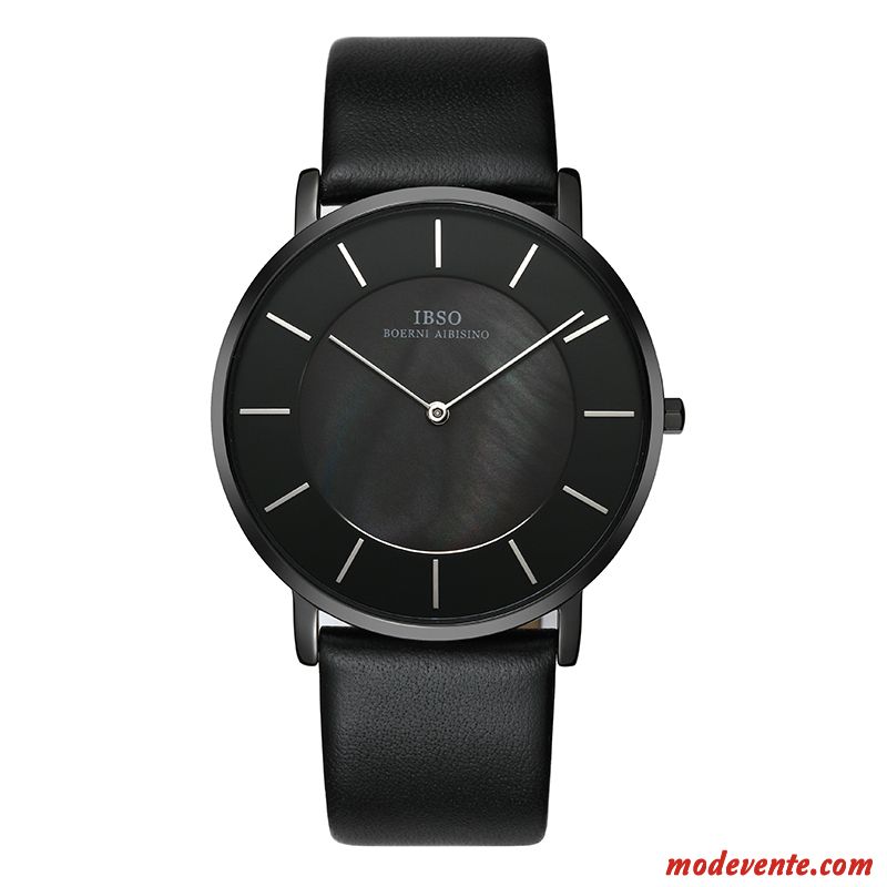 Montre Homme Tendance Mode Étudiant Simple Montre À Bracelet Personnalité Noir