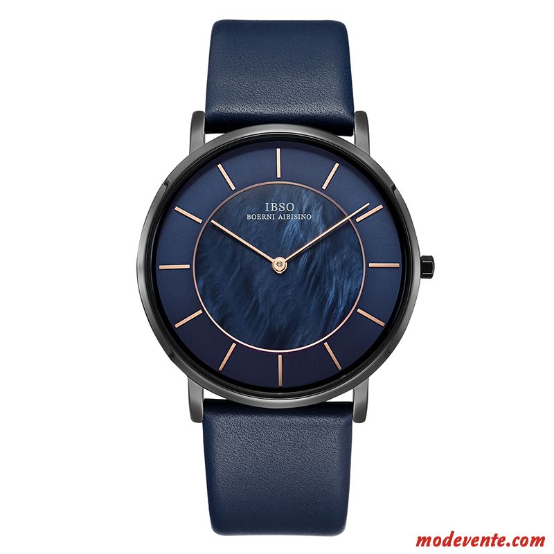 Montre Homme Tendance Mode Étudiant Simple Montre À Bracelet Personnalité Noir