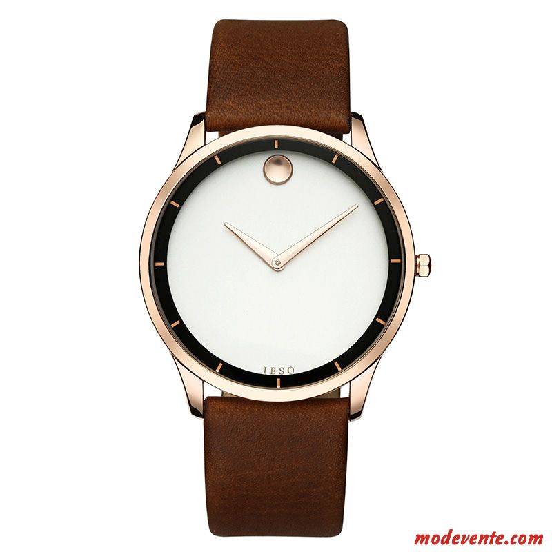 Montre Homme Tendance Mode Étudiant Simple Montre À Bracelet Personnalité Noir