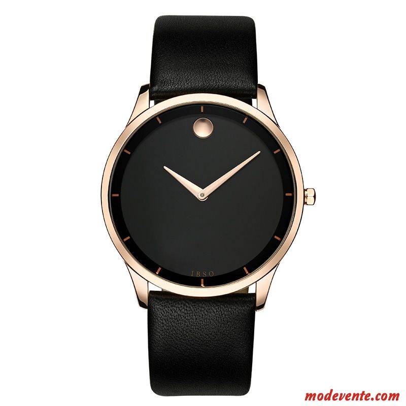 Montre Homme Tendance Mode Étudiant Simple Montre À Bracelet Personnalité Noir