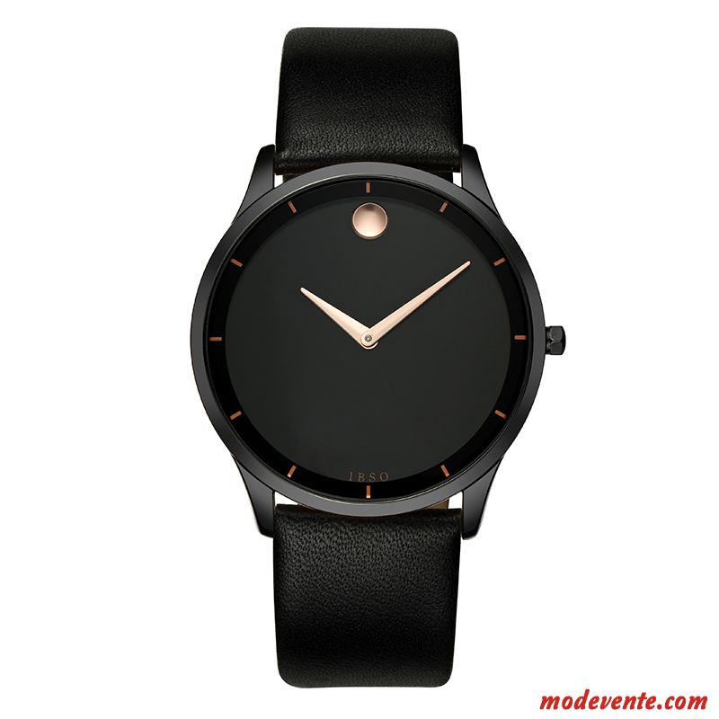 Montre Homme Tendance Mode Étudiant Simple Montre À Bracelet Personnalité Noir