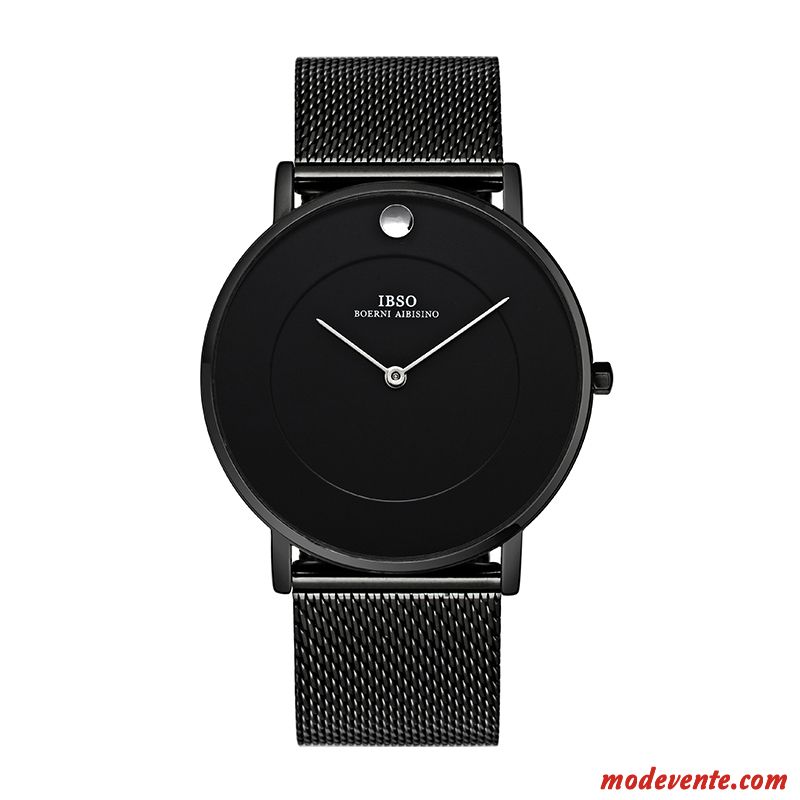 Montre Homme Tendance Mode Étudiant Simple Montre À Bracelet Personnalité Noir