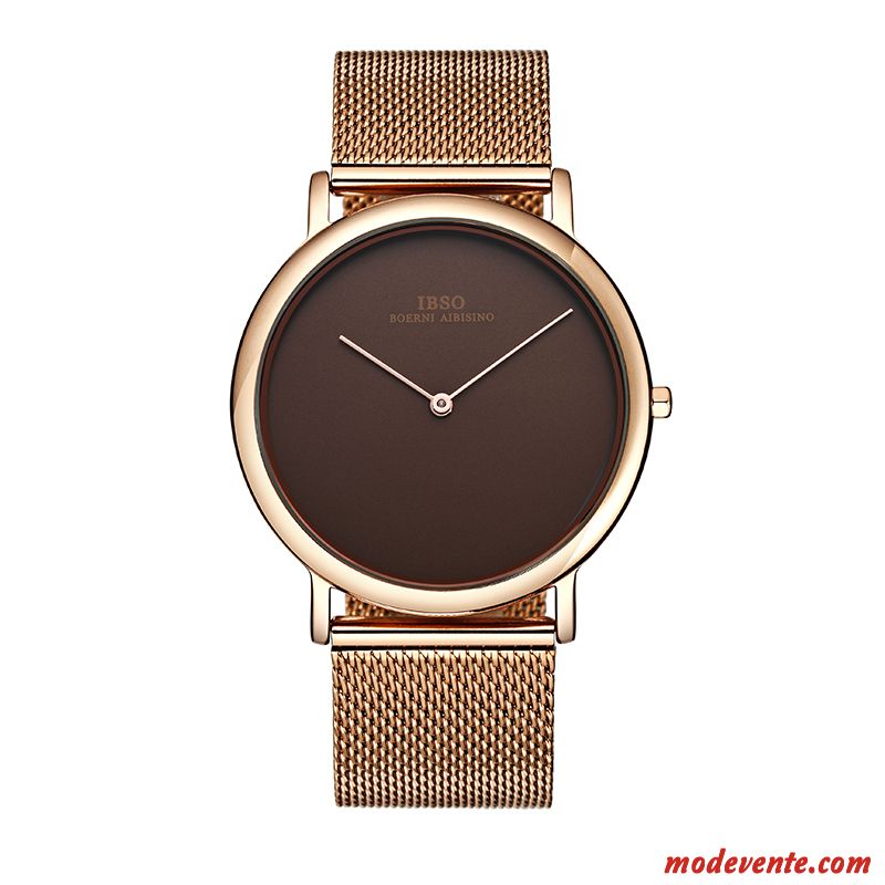 Montre Homme Tendance Mode Étudiant Simple Montre À Bracelet Personnalité Noir