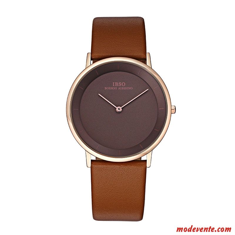 Montre Homme Tendance Mode Étudiant Simple Montre À Bracelet Personnalité Noir