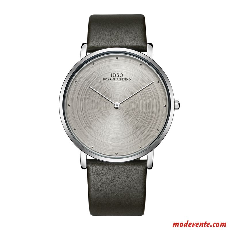 Montre Homme Tendance Mode Étudiant Simple Montre À Bracelet Personnalité Noir