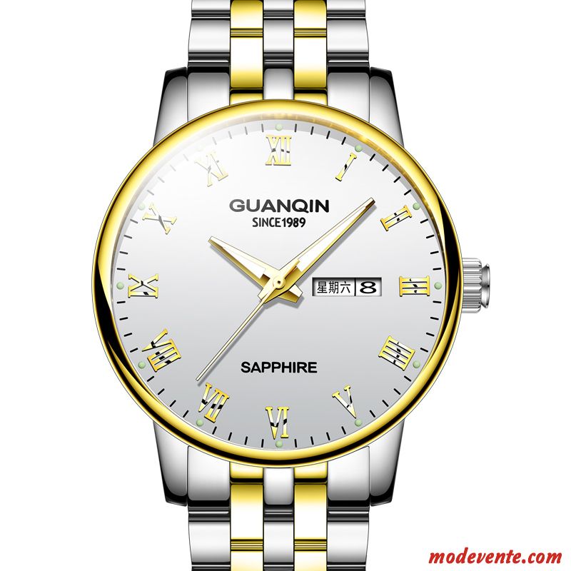 Montre Homme Tendance Montre À Quartz Montre À Bracelet Étanche Rétro Le Nouveau Noir