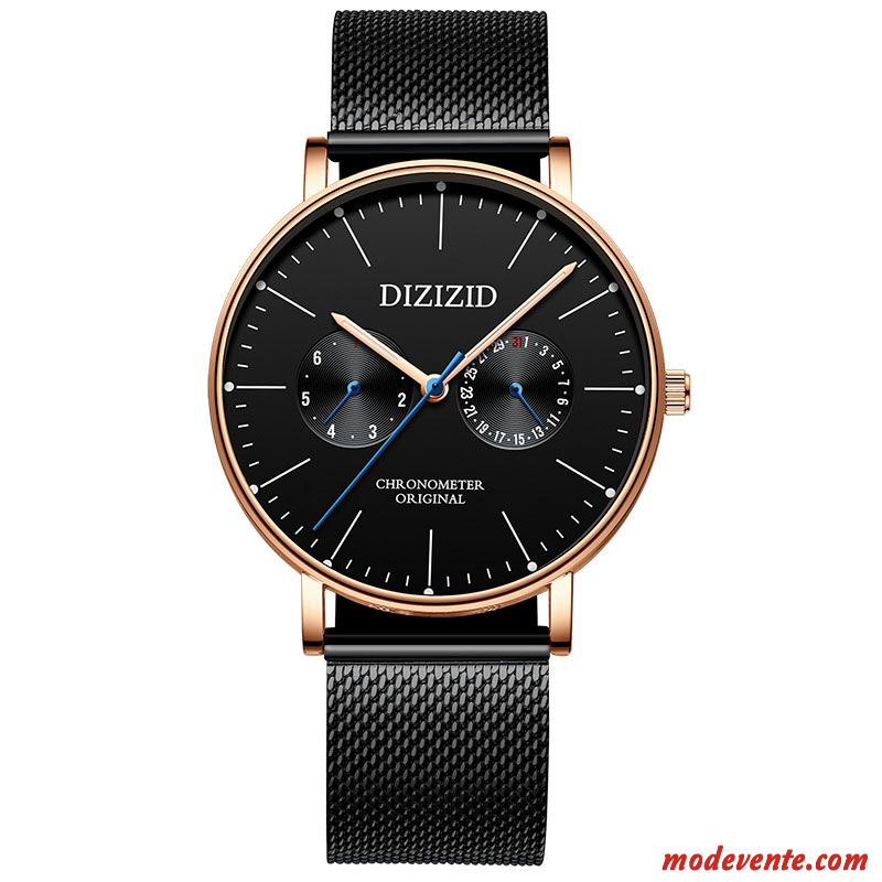 Montre Homme Étanche Authentique Mode Le Nouveau Réseau Montre À Bracelet Noir Rouge