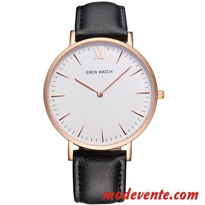 Montre Homme Étanche Authentique Tendance Personnalité Loisir Très Mince Rose Blanc Brun Or