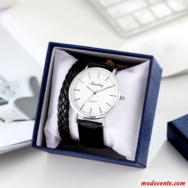 Montre Homme Étanche Loisir Très Mince Simple Montre À Bracelet Tendance