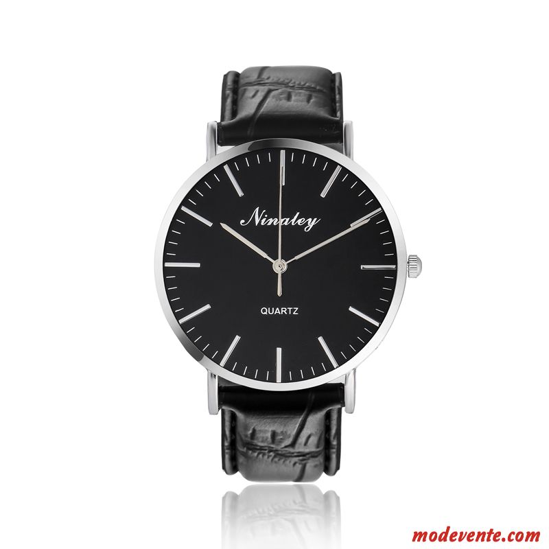 Montre Homme Étanche Loisir Très Mince Simple Montre À Bracelet Tendance