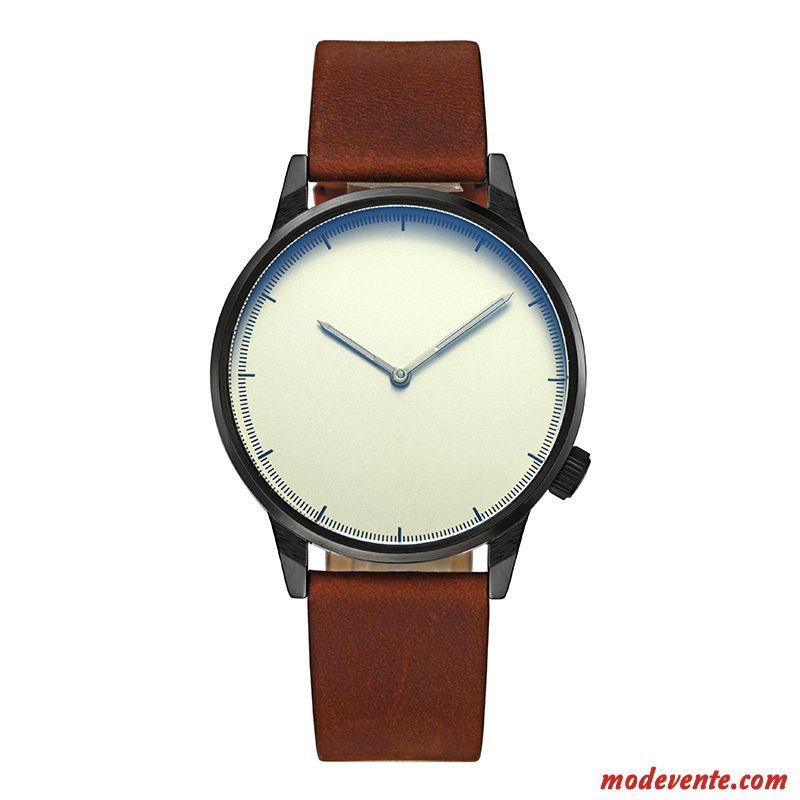 Montre Homme Étanche Montre À Quartz Étudiant Spécial Montre À Bracelet Simple Noir